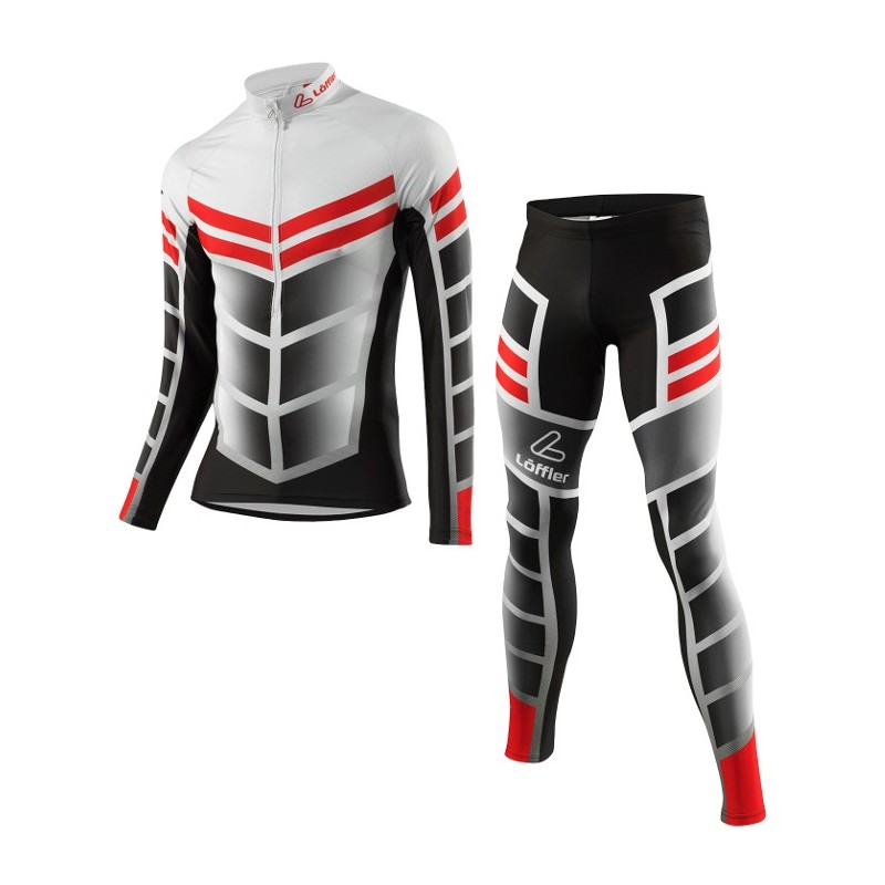 Löffler Langlauf ski suit WorldCup 2017 zwart-rood Löffler Langlauf ski suit WorldCup 2017 zwart-rood